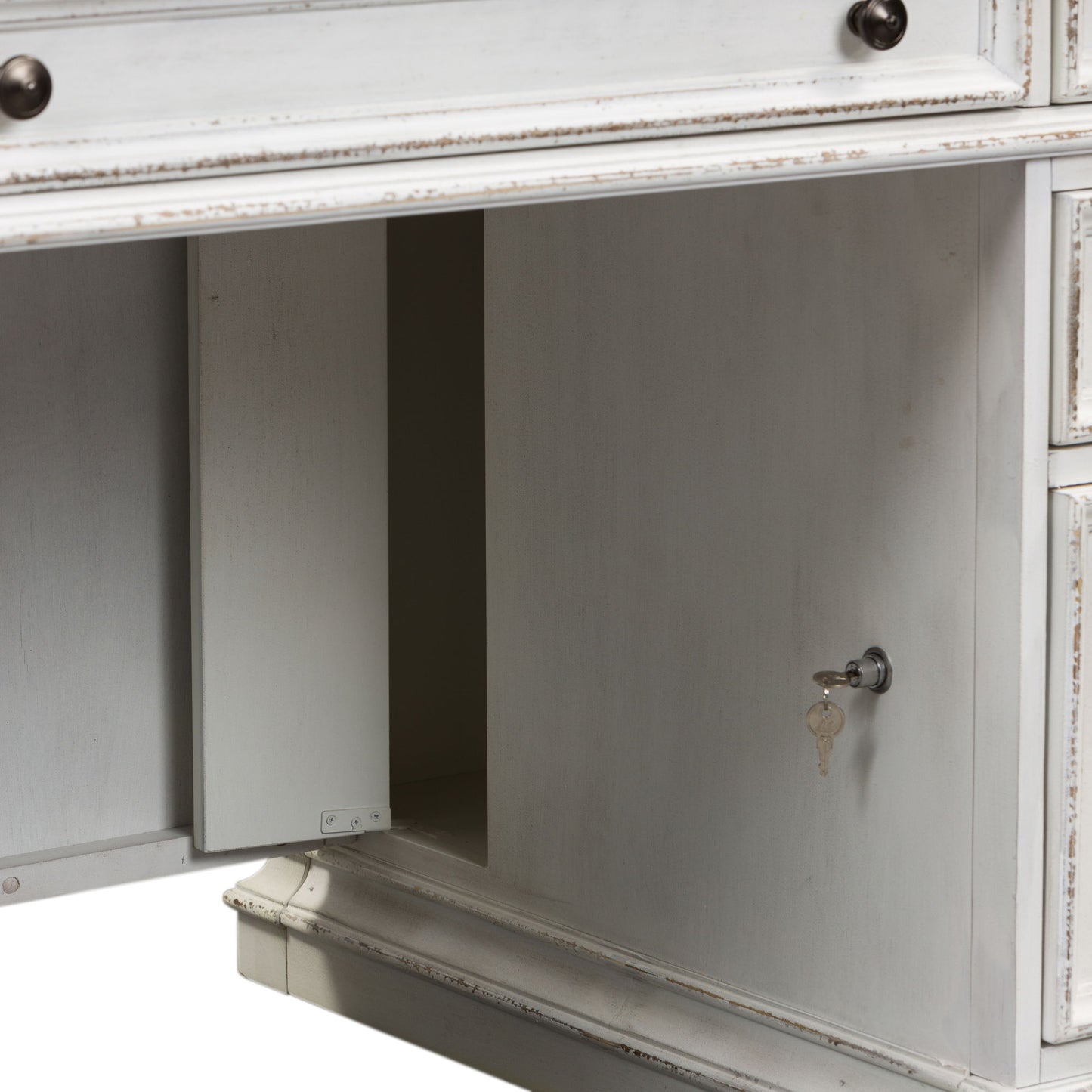 Magnolia Manor - Jr Executive Desk Base - Antique White