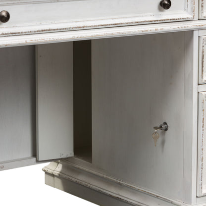 Magnolia Manor - Jr Executive Desk Base - Antique White