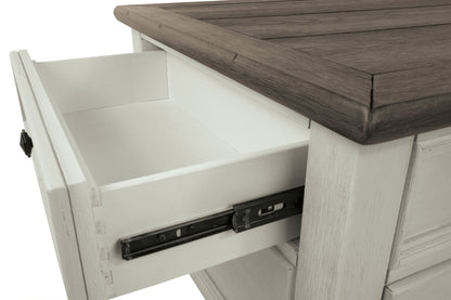 Bolanburg - Lift Top Cocktail Table - White / Brown / Beige
