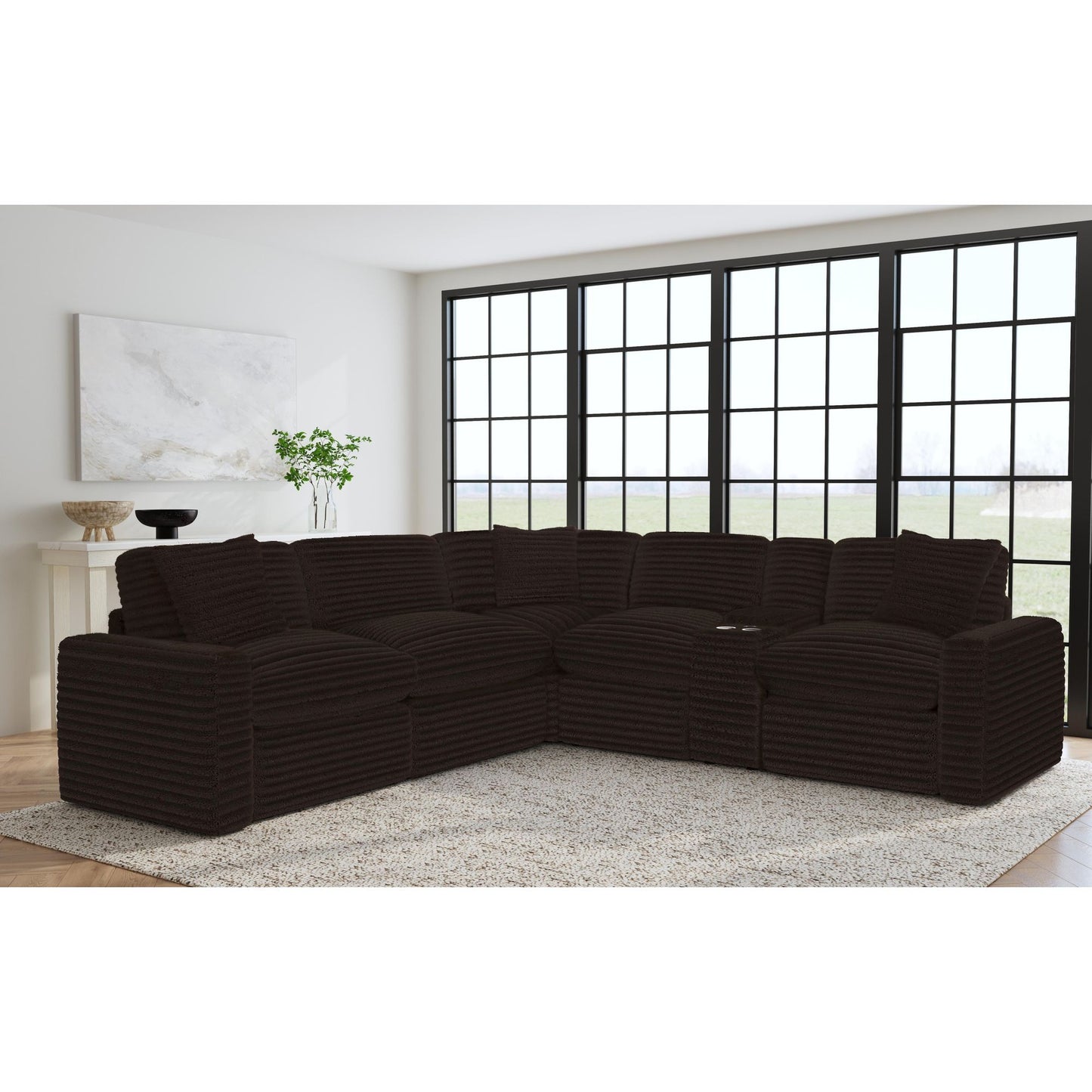 Corsicana - Sectional Armless Chair - Masis Espresso