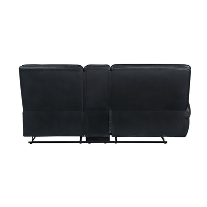 Warner - LAF Console Loveseat With 2 Recliners - Black
