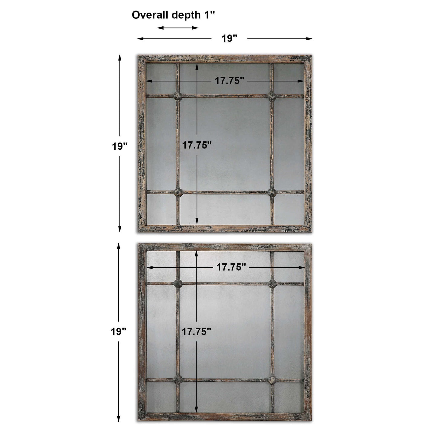 Saragano - Square Mirrors (Set of 2) - Light Brown