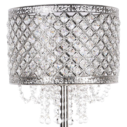 "Crystal Elegance II" Metal Table Lamp (Set of 2) - Polished Nickel / Clear Crystal