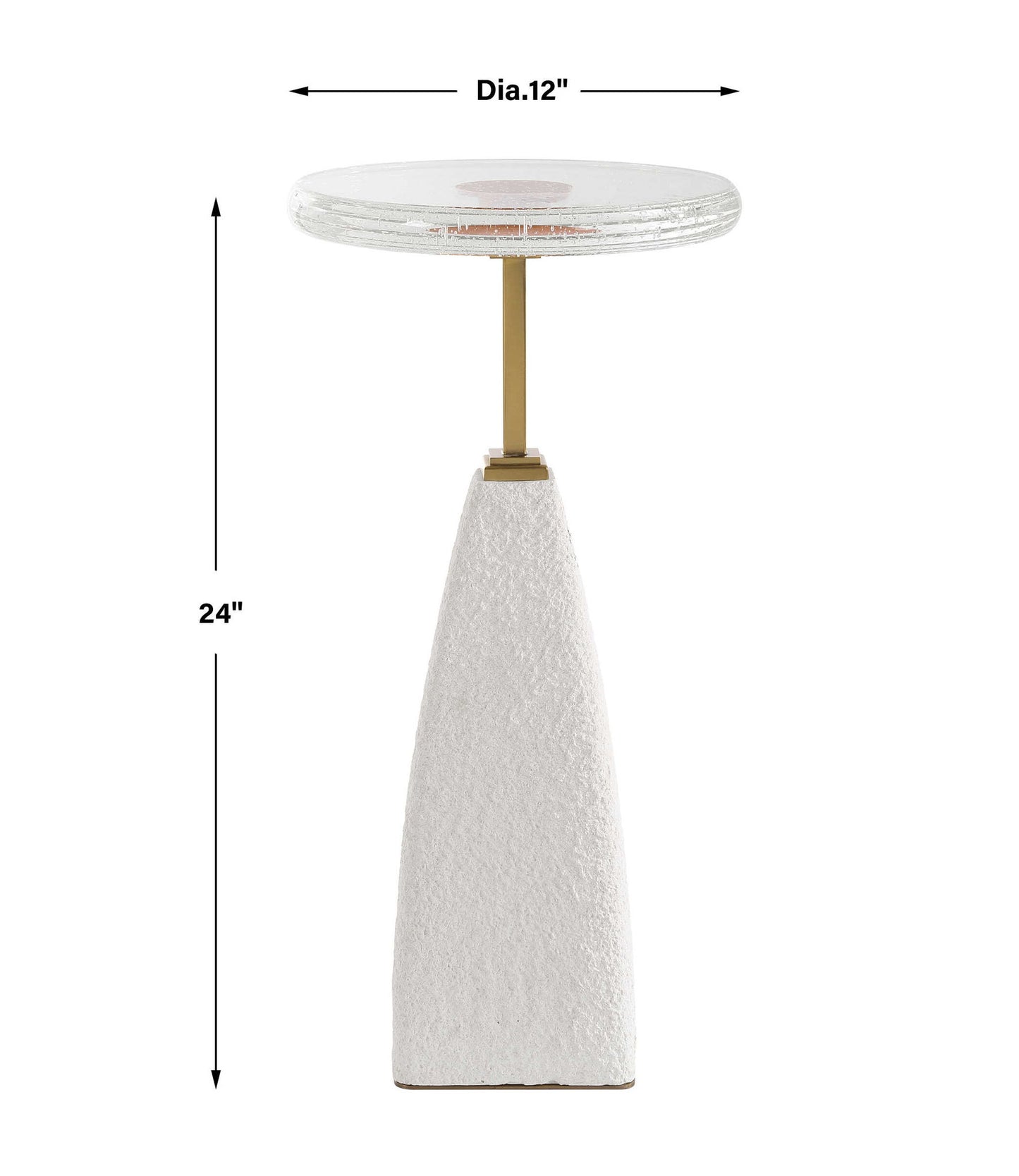 Sora - Glass Drink Table - White