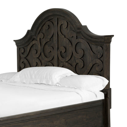 Bellamy - King Panel Bed Shaped Headboard - Peppercorn
