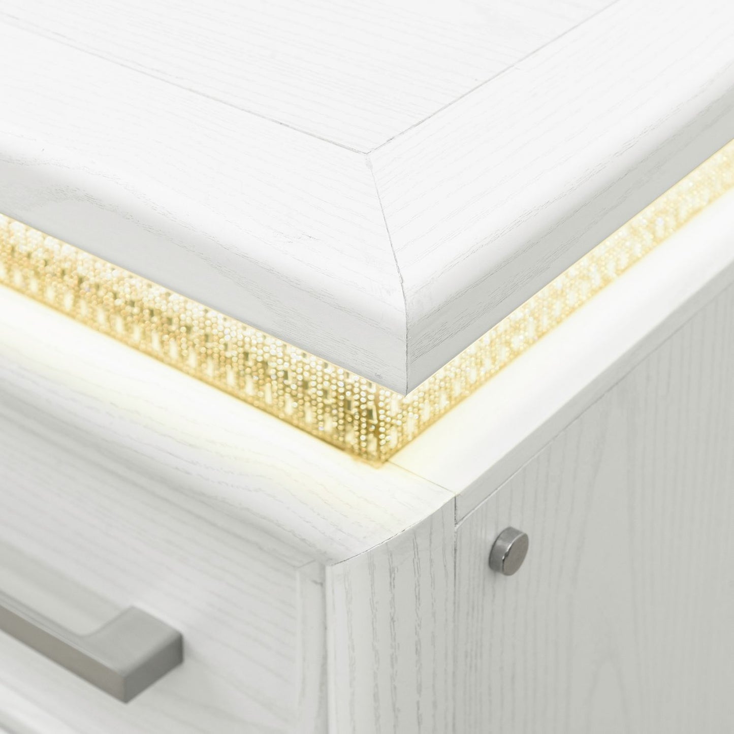 Reflections - 3 Piece Vanity Set - Pearl White & Rhinestone