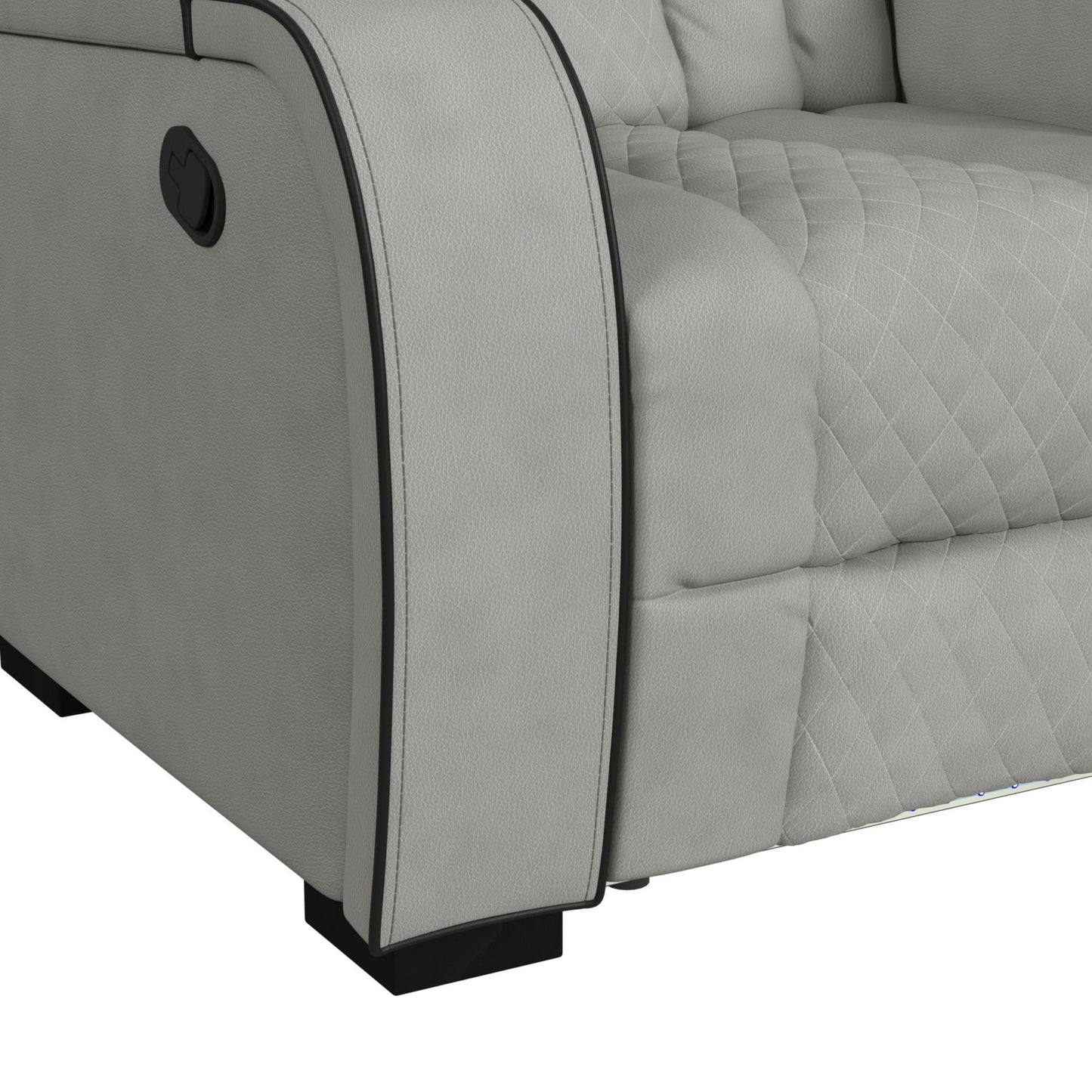 Blitz - Motion Loveseat With Console, And LED