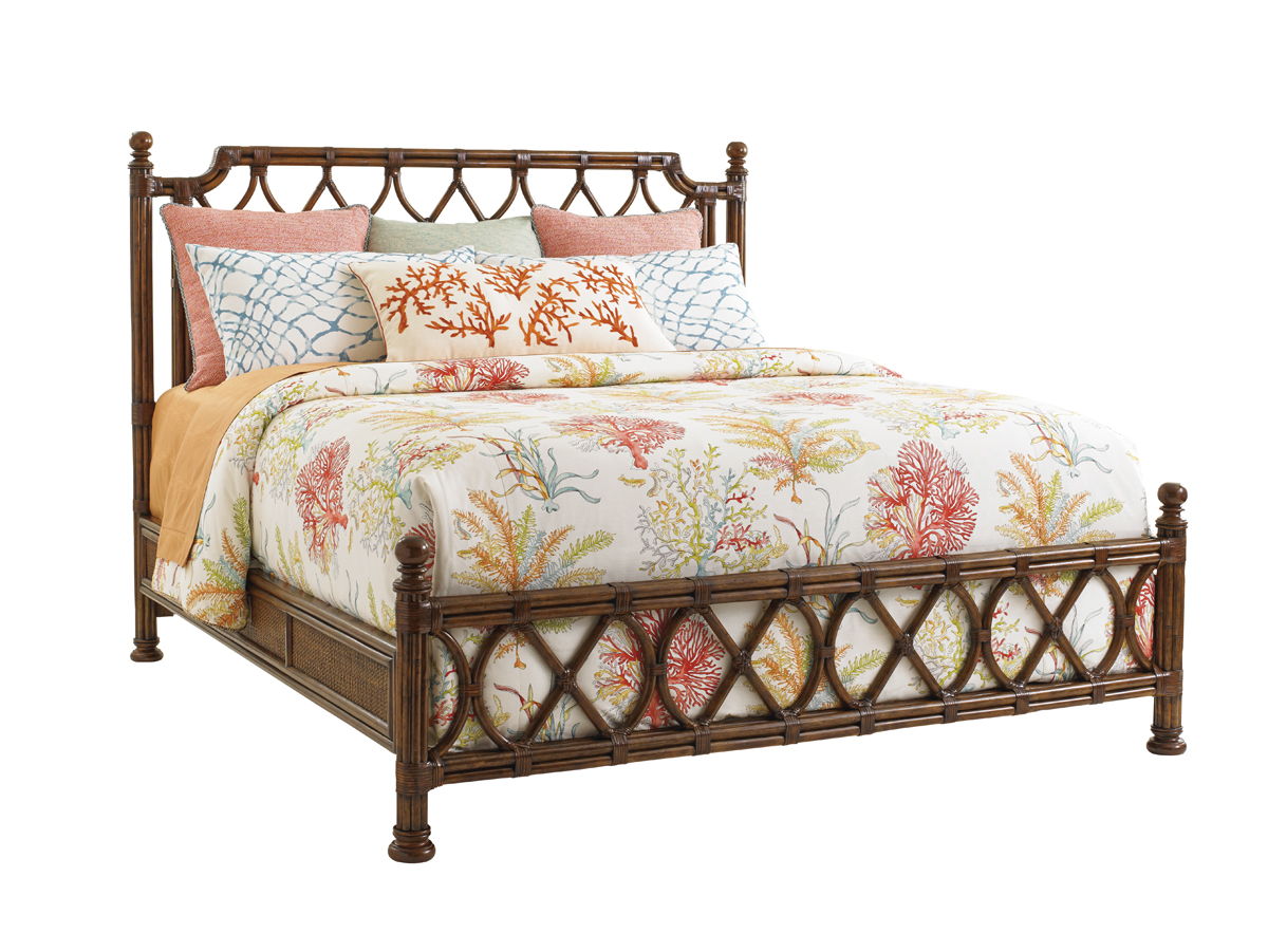 Bali Hai - Island Breeze Rattan Headboard 6/0 California King - Dark Brown