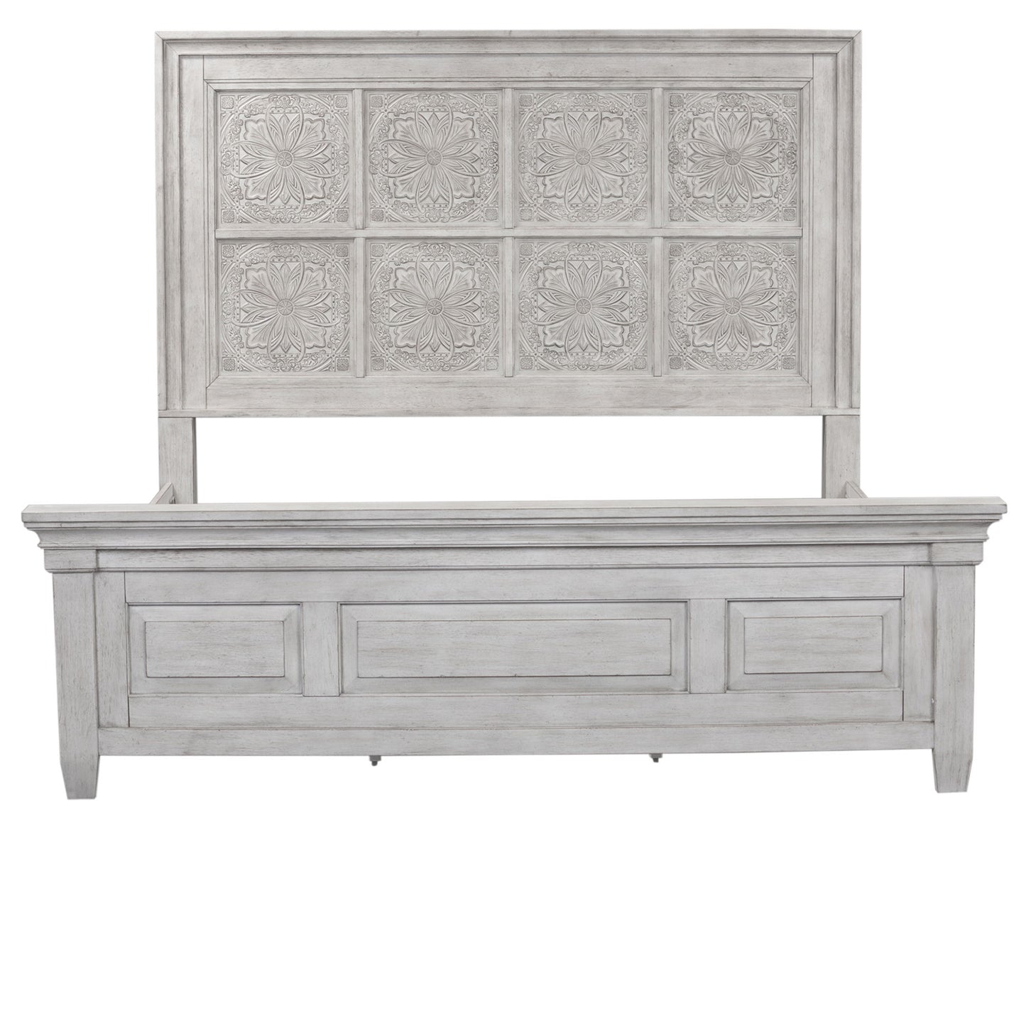Heartland - King Panel Footboard - Antique White / Tobacco Tops