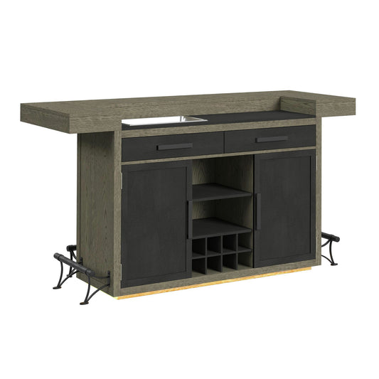 Jemma - Bar Table With Light - Gray And Dark Espresso