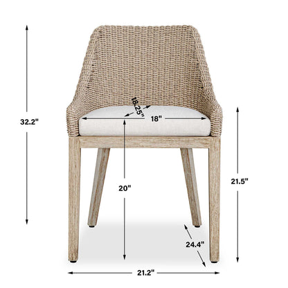 Paloma - Outdoor Wicker Dining Chair - Gray