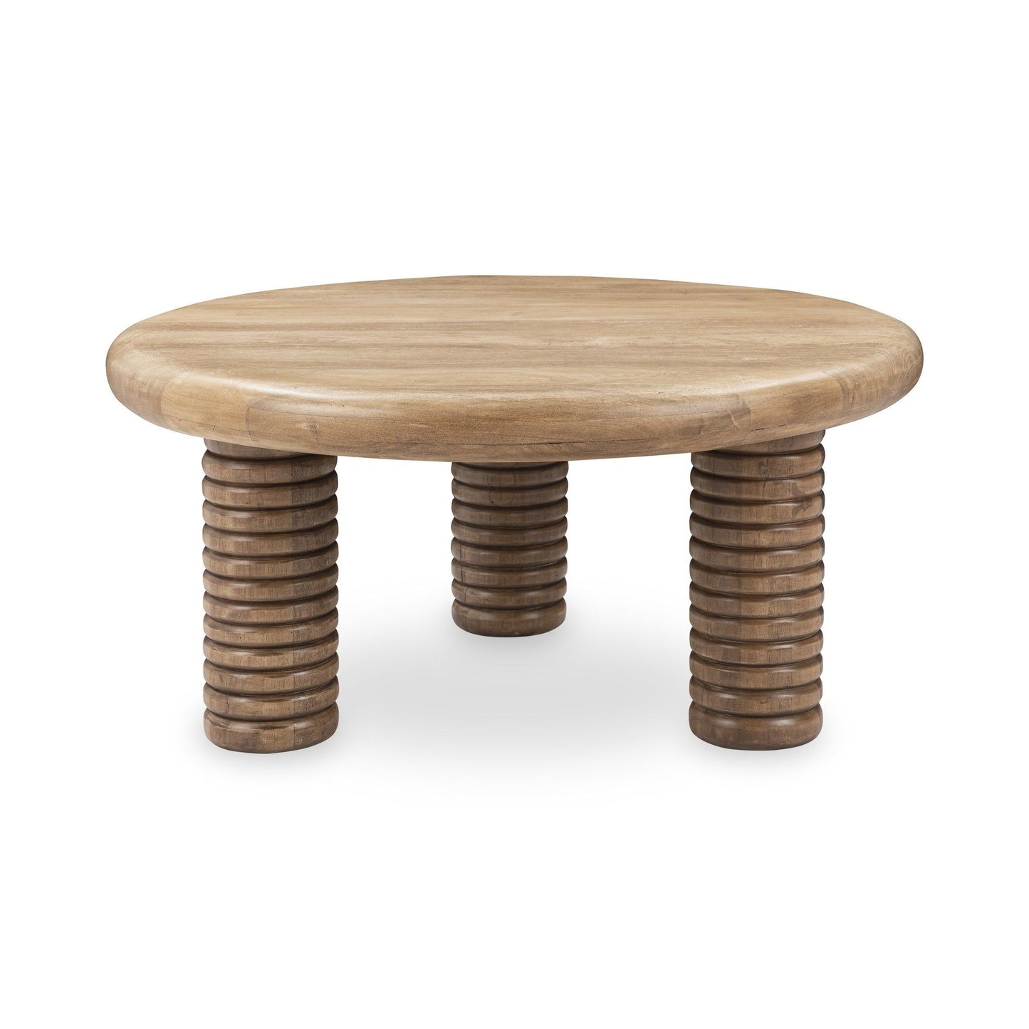 Ilaria - Reclaimed Wood Round Coffee Table - Sand Washed