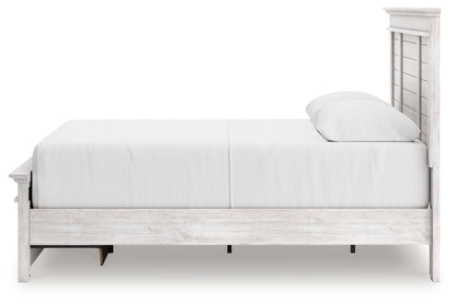 Makidern - Panel Storage Bed With Under Bed Storage Unit And Storage Footboard