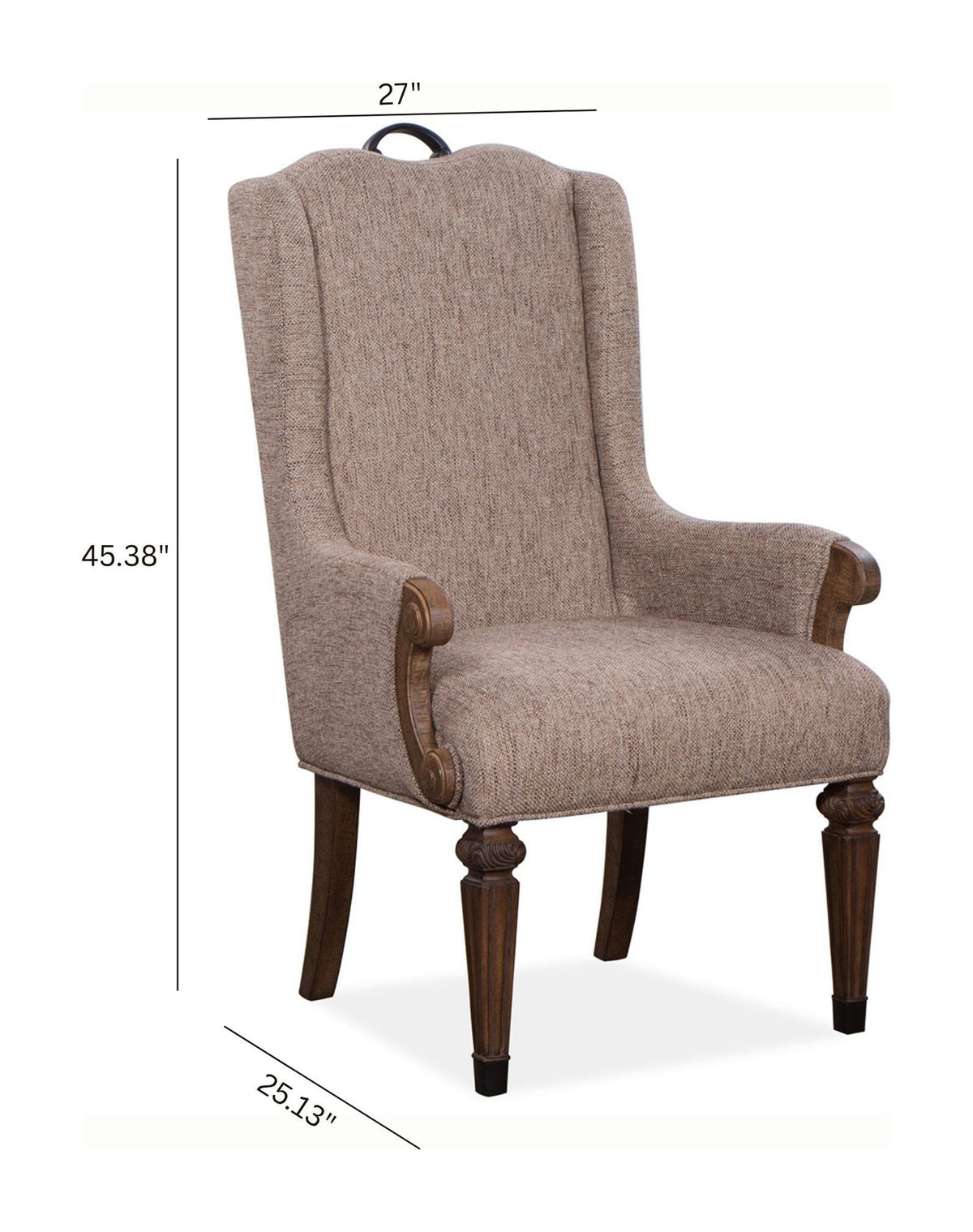 Durango - Wood Upholstered Host Arm Chair (Set of 2) - Willadeene Brown