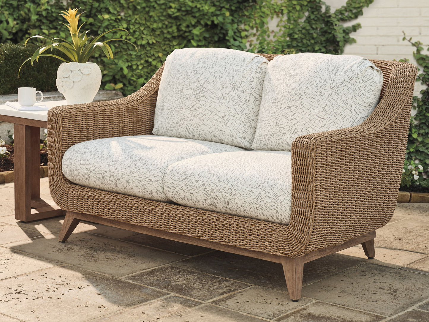 Isle Of Palms - Loveseat - Dark Brown / White