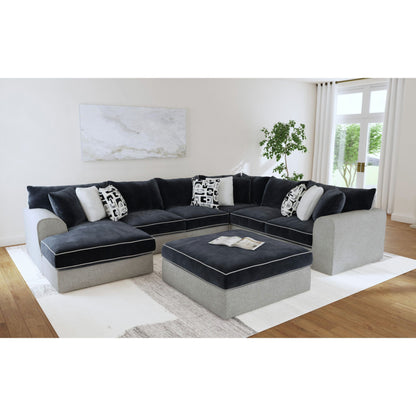Klein - RHF Sofa With 3 Pillows - Bentley Ash / Zaftig Ebony