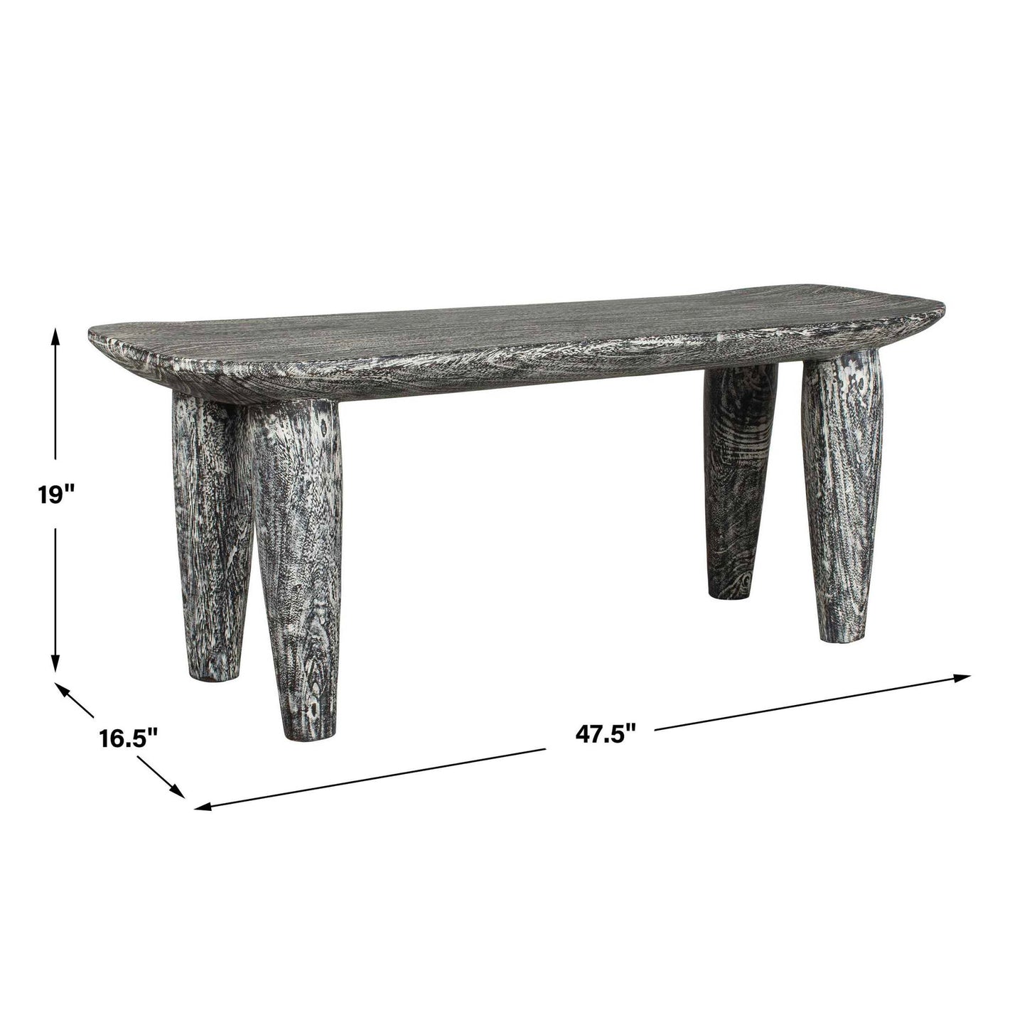 Fade To Black - Wood Bench - Black / White