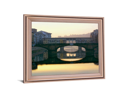 Golden Bridge Glow - 28" x 34" Framed Wall Art - Dark Gray