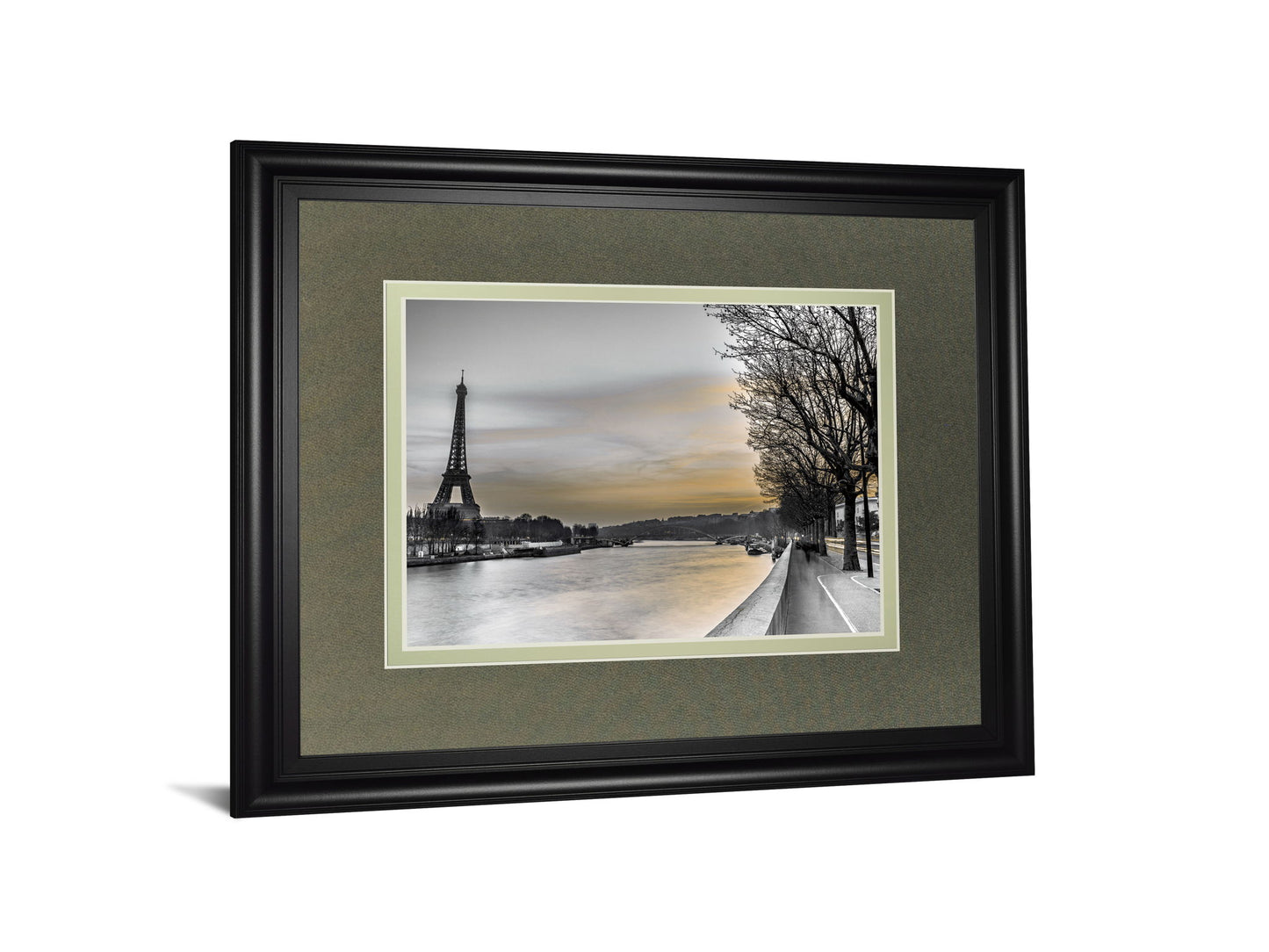 River Seine And The Eiffel Tower By Assaf Frank - Framed Print Wall Art - Gray