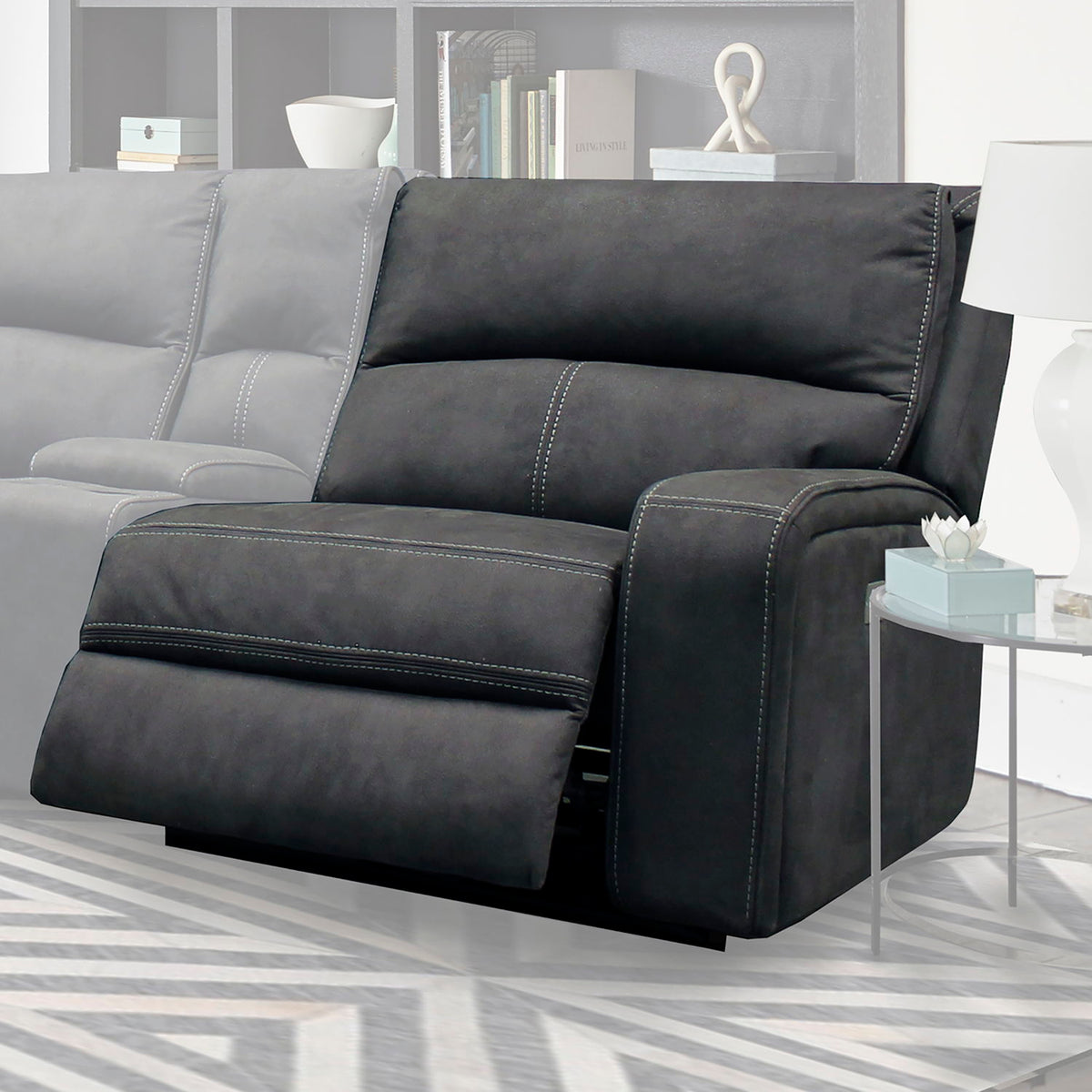 Polaris - Power Right Arm Facing Recliner - Slate