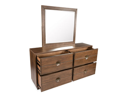 Selena - Double Drawer Dresser With Landscape Mirror - Brown