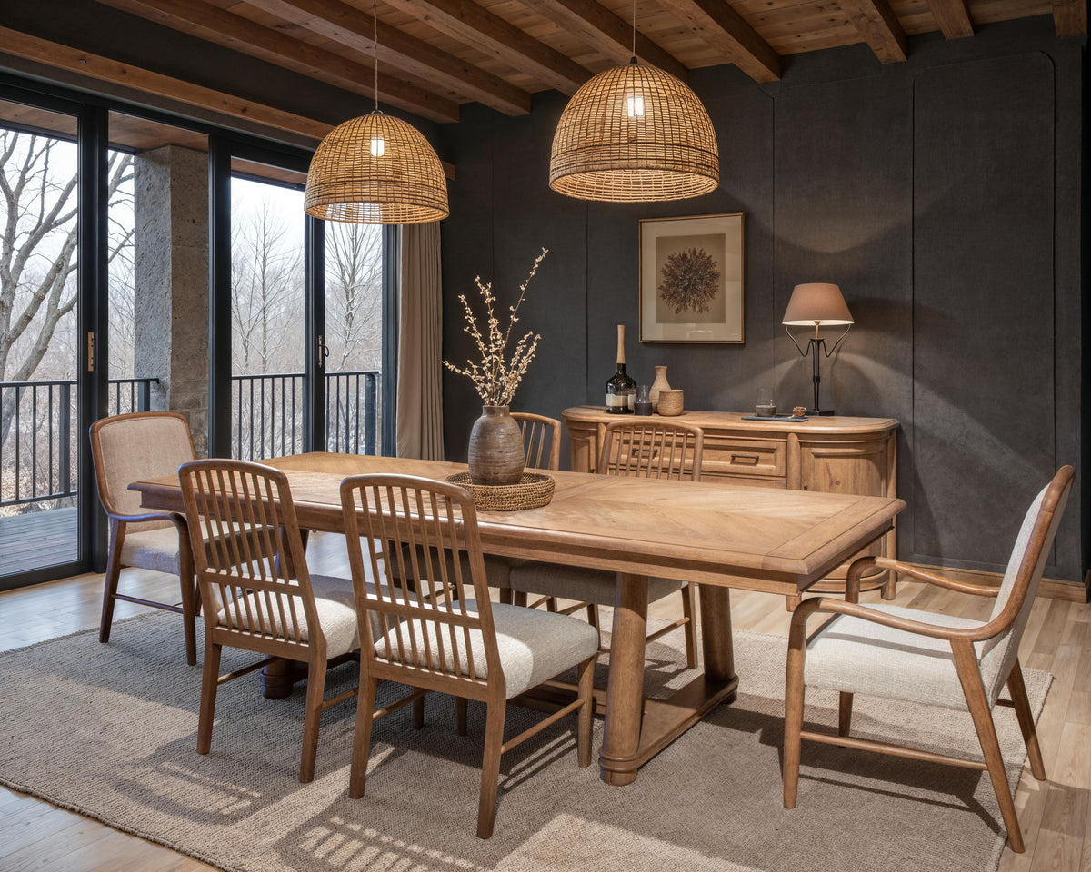 Woodward - Trestle Extendable Dining Table Set