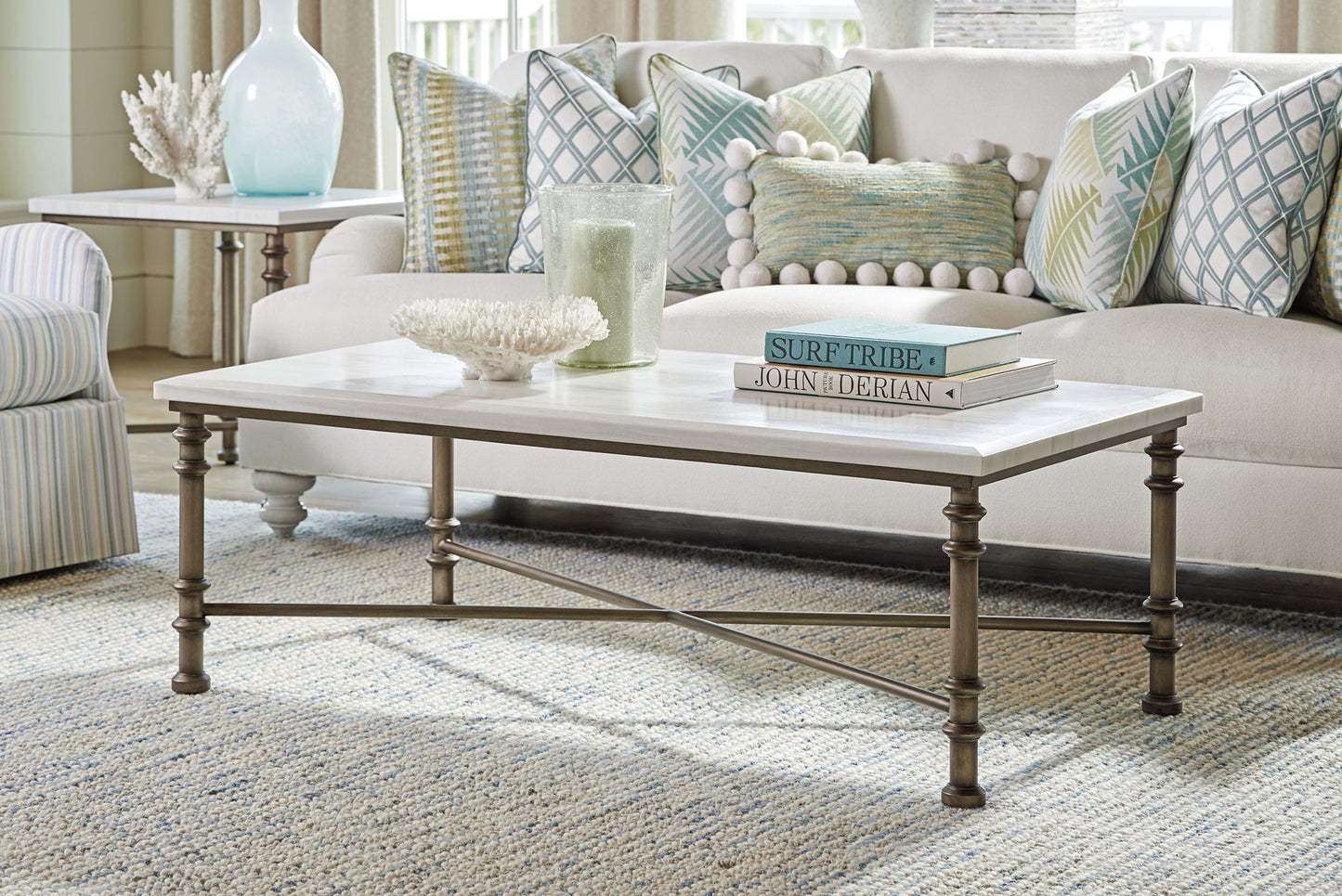 Ocean Breeze - Flagler Rectangular Marble Top Table
