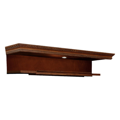 Huntington - Expandable Bridge With Shelf And Back Panel - Antique Vintage Pecan