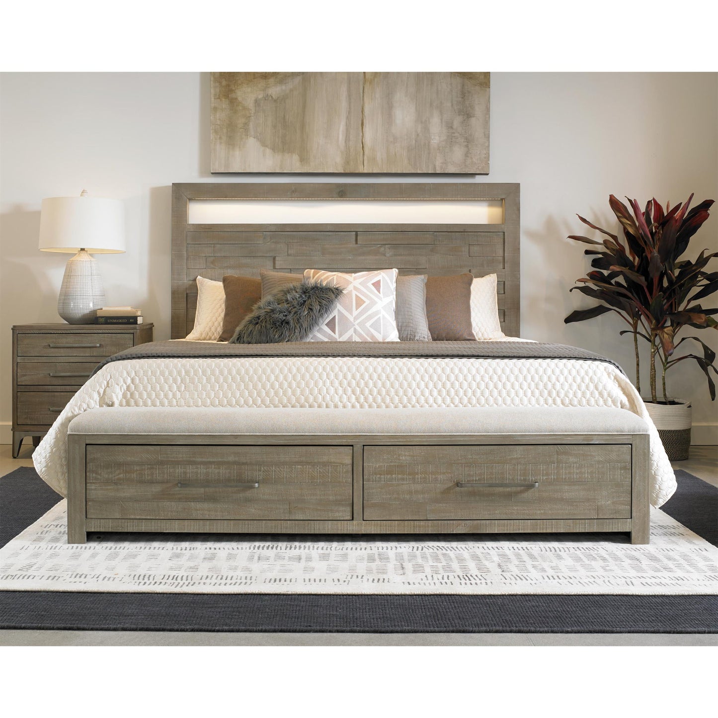 Intrigue - 3 Drawer Nightstand - Light Brown