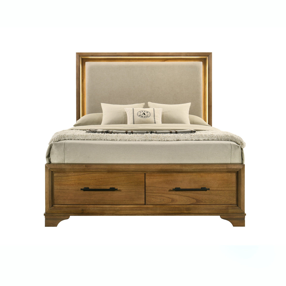 Talcott - Queen Storage Footboard & Slats - Honey