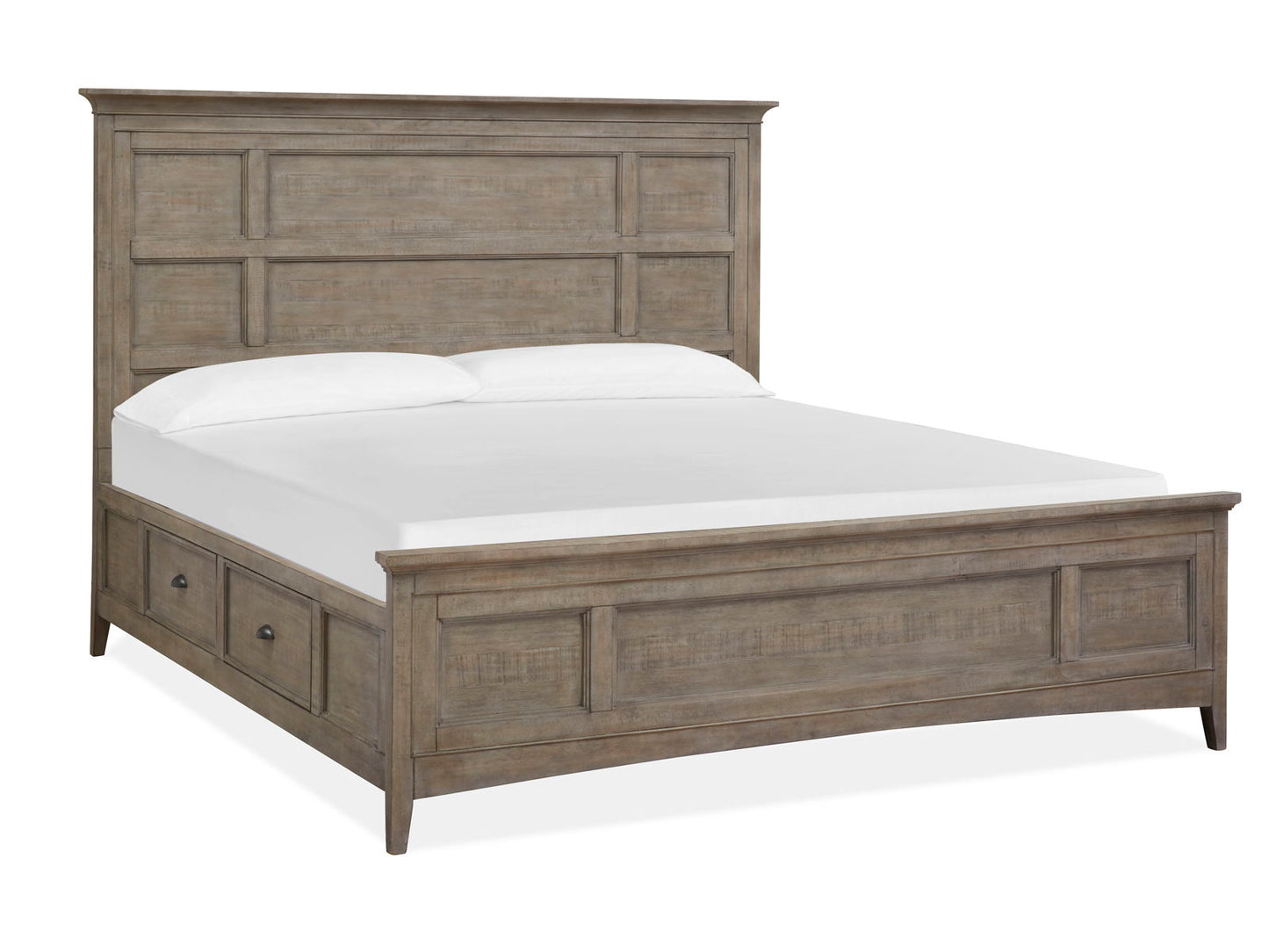 Paxton Place - Wood Queen Panel Bed Storage Rail - Dove Tail Gray