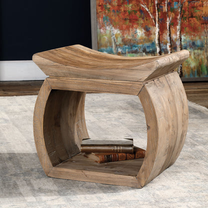 Connor - Elm Accent Stool - Light Brown