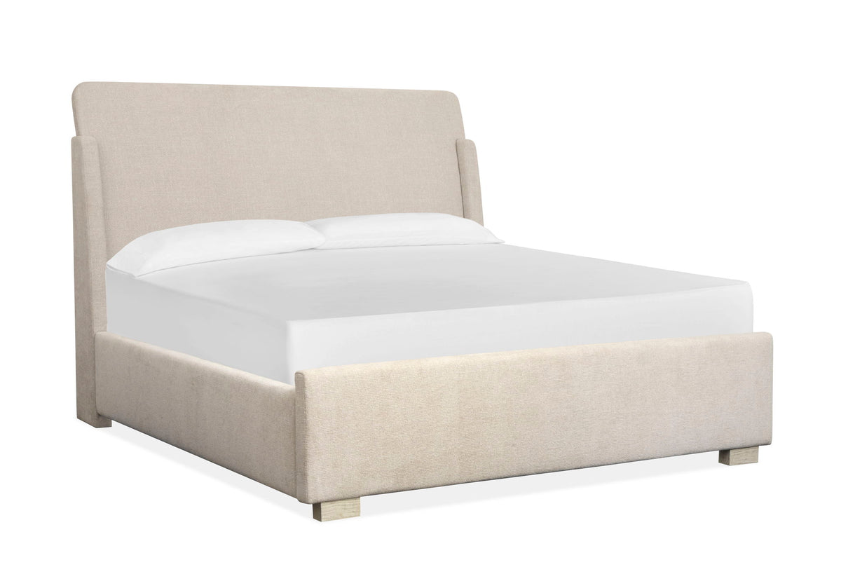 Lorelei - King Sleigh Upholstered Footboard - Misty Cloud