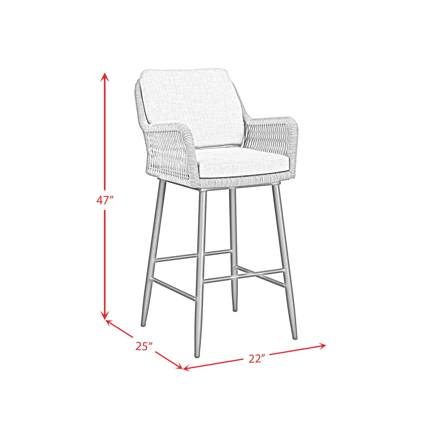 Bayhill - Fabric Barstool (Set of 2) - Black / Gray