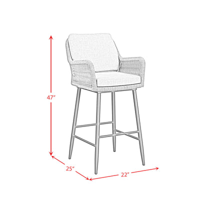 Bayhill - Fabric Barstool (Set of 2) - Black / Gray