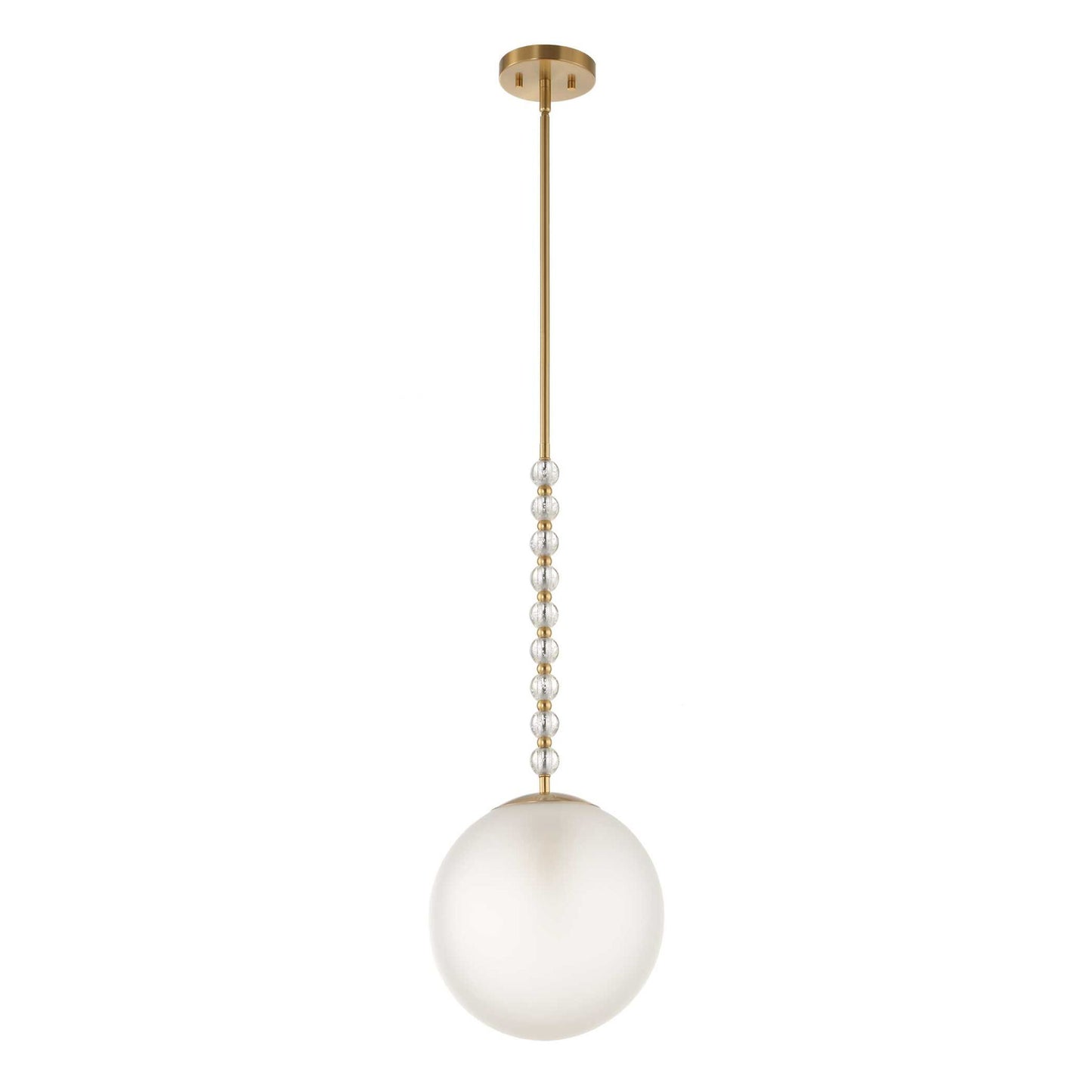 Ripple - 1 Light Frost Glass Pendant - Gold