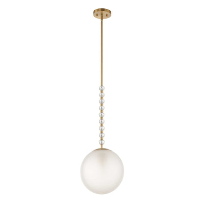 Ripple - 1 Light Frost Glass Pendant - Gold