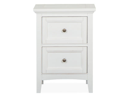 Heron Cove - Small Drawer Nightstand - Chalk White And Dovetail Gray