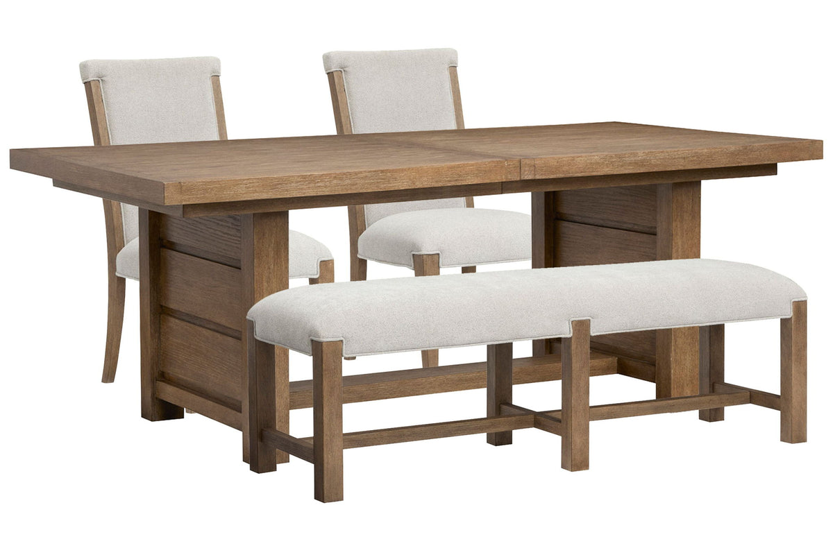 Plum Creek - 4 Piece Extendable Trestle Dining Table Set