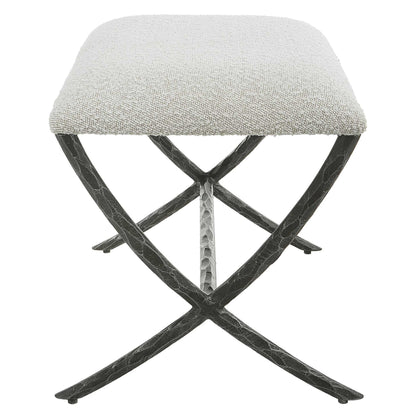 Brisby - Gray Fabric Small Bench