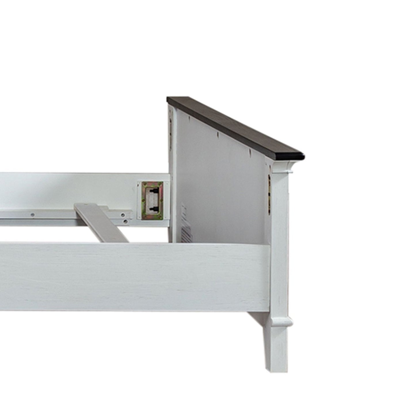 Allyson Park - Twin Panel Footboard - Wirebrushed White / Charcoal