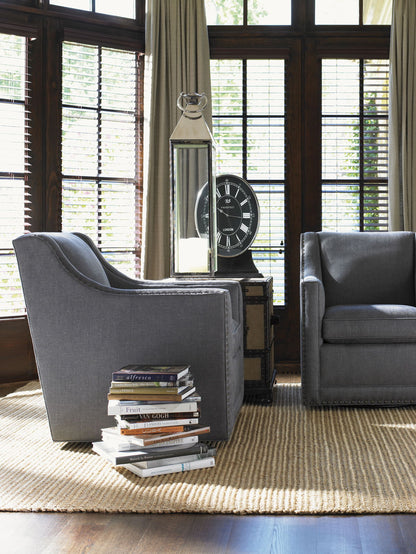 Lexington Upholstery - Barrier Swivel Chair - Dark Gray
