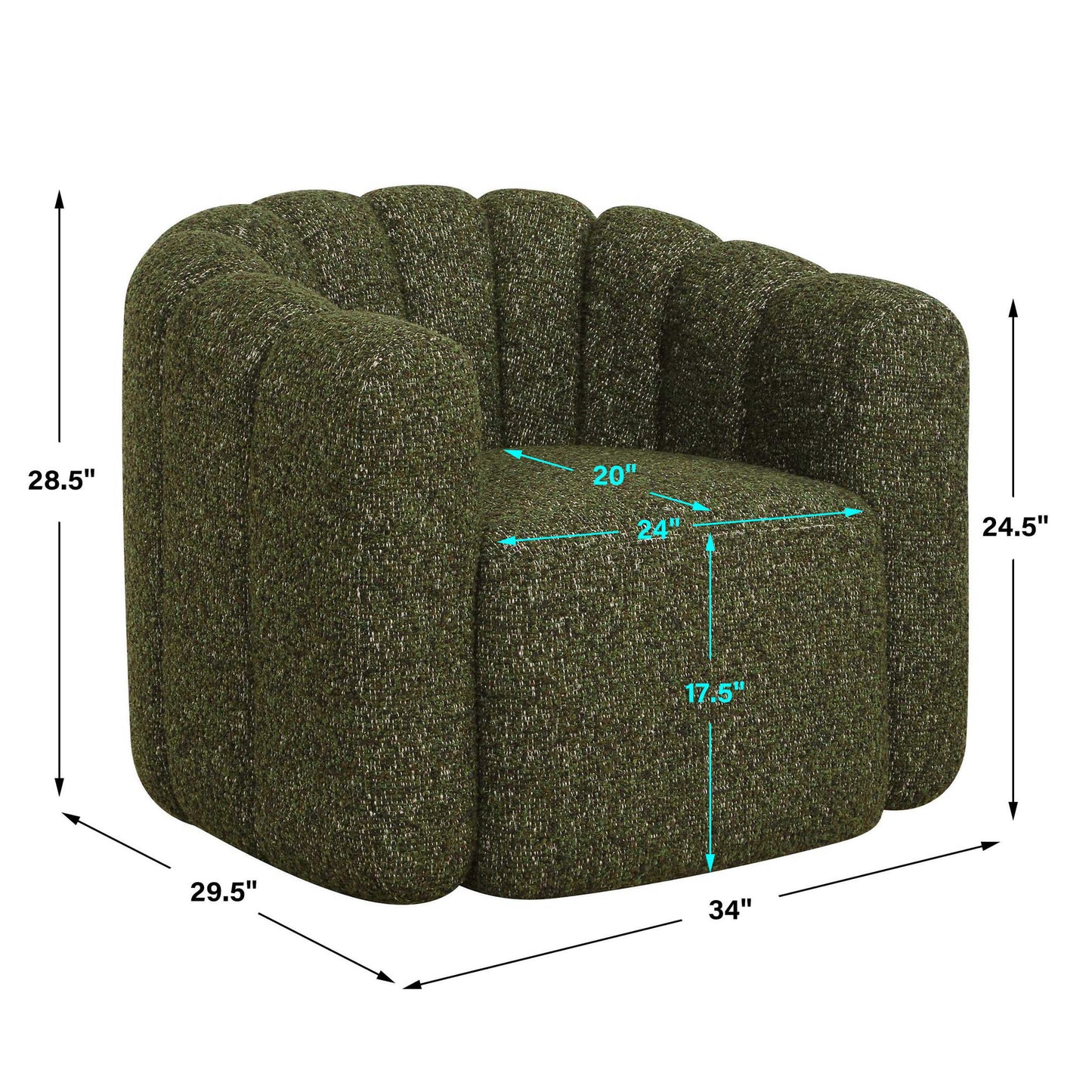 Lenoir - Upholstered Swivel Chair - Green