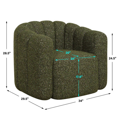 Lenoir - Upholstered Swivel Chair - Green