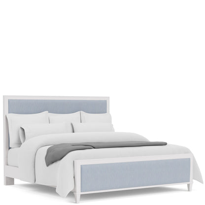Rosalie - Queen Upholstered Footboard - Blue / White