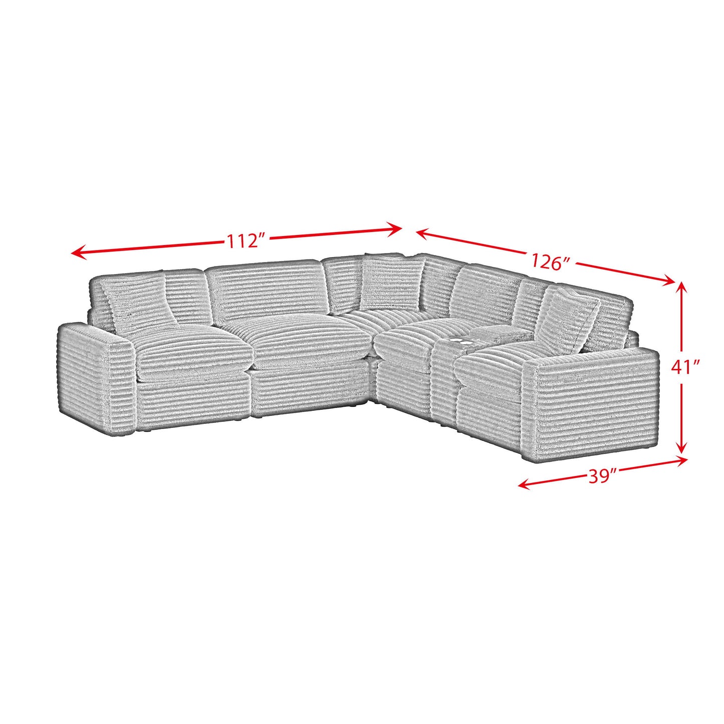 Corsicana - Sectional Console With Wireless Charger - Masis Espresso