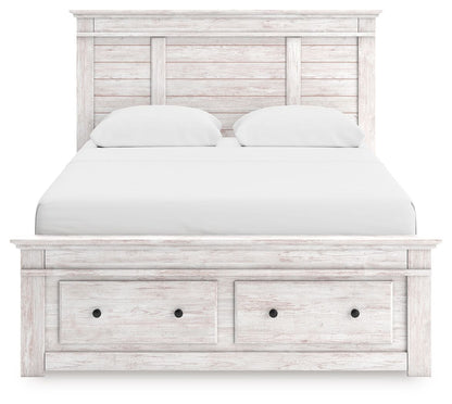 Makidern - Panel Storage Bed With 2 Under Bed Storage Units