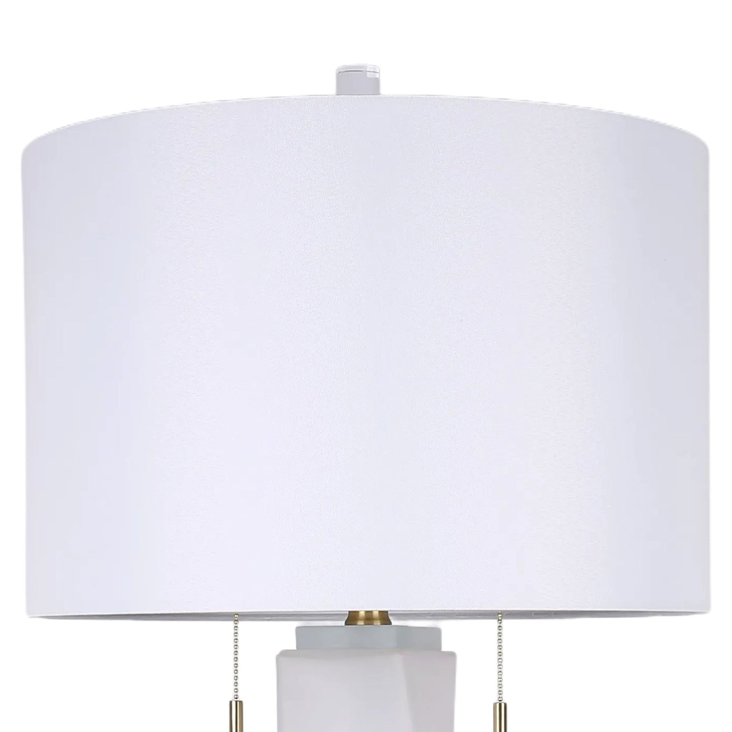 Faceted Frost Art Glass & Frosted Crystal Table Lamp (Set of 2) - Frosted Art Glass / Frosted Crystal