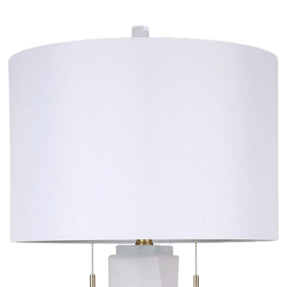 Faceted Frost Art Glass & Frosted Crystal Table Lamp (Set of 2) - Frosted Art Glass / Frosted Crystal