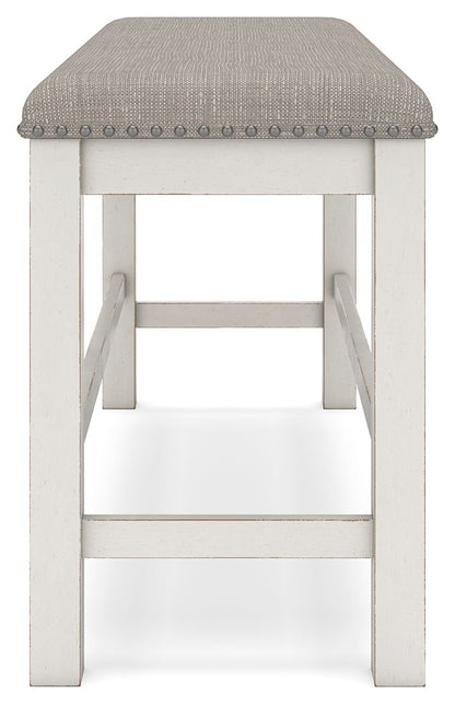 Robbinsdale - Dbl Counter Height Upholstered Dining Bench - Antique White